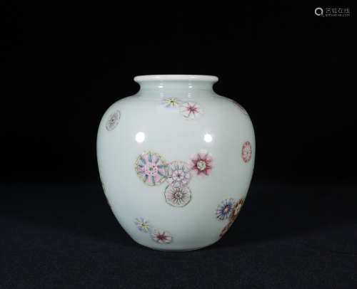 Celadon Ground Floral Ball Vase Qianlong Style