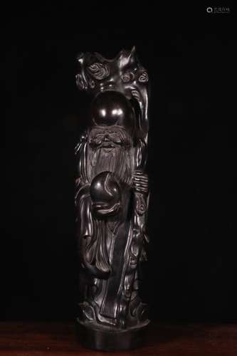 A Chinese Rosewood Ornament With Figure Pattern