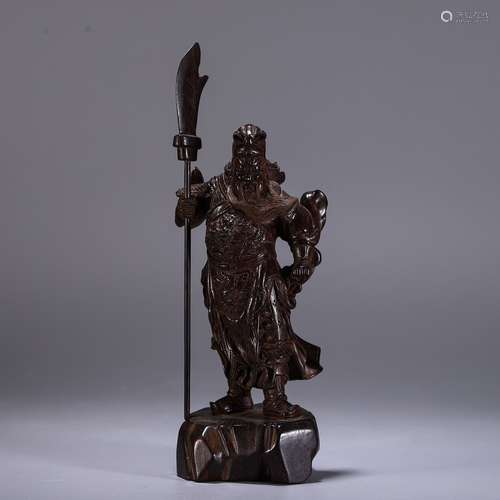 A Chinese Rosewood Figure Statue