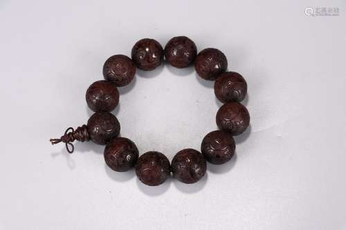 A Chinese Rosewood Bracelet With Pattern