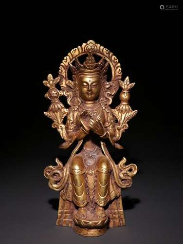 A Chinese Gilt Bronze Buddha