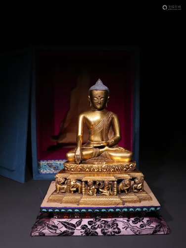 A Chinese Gilt Bronze Gautama Buddha