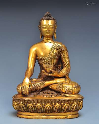 A Chinese Gilt Bronze Buddha