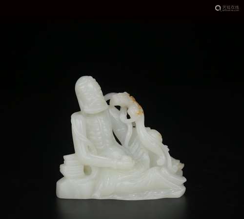 A Chinese Hetian Jade Arhat Ornament