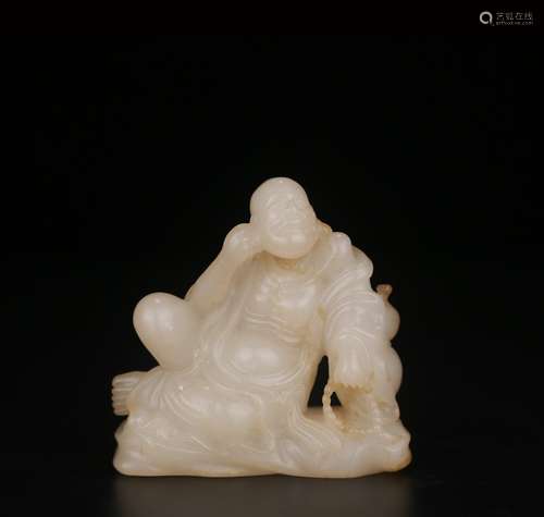 A Chinese Hetian Jade Arhat Ornament