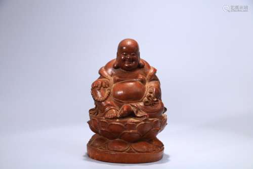 A Chinese Bamboo Buddha Ornament