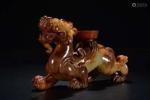 A Chinese Hetian Jade Dragon Carved Seal