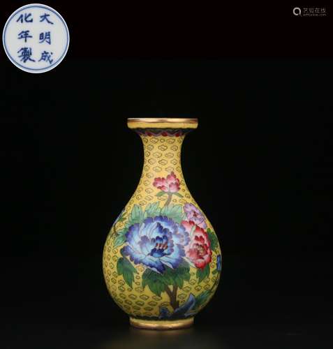 A Chinese Cloisonne Vase With Painting