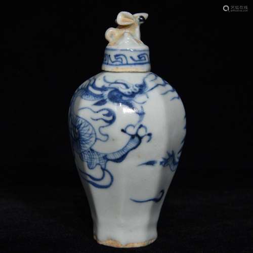 A Chinese Porcelain Blue&White Dragon Meiping Vase