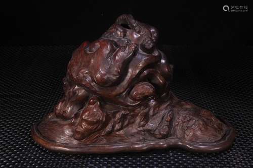 A Chinese Burl Incense Holder Ornament