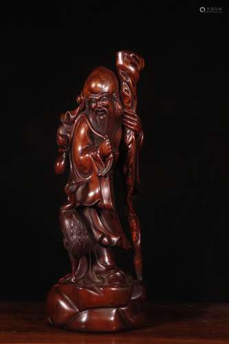 A Chinese Yellow Pear Wood Figure Ornament