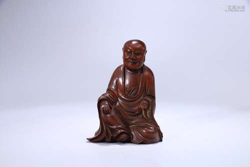 A Chinese Boxwood Arhat Ornament