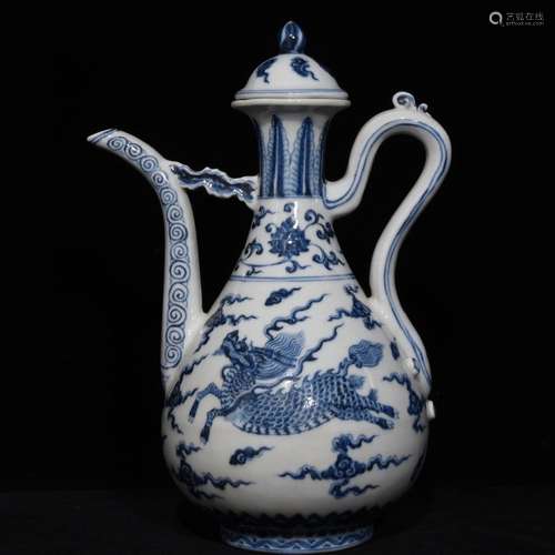 A Chinese Porcelain Blue&White Beast Pot