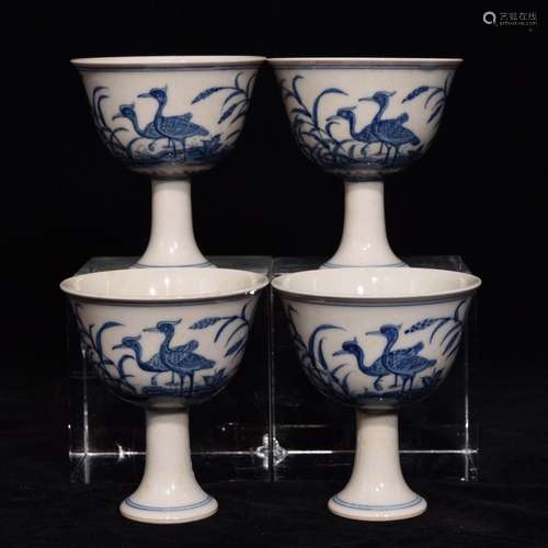 Set Of Chinese Porcelain Blue&White Cups