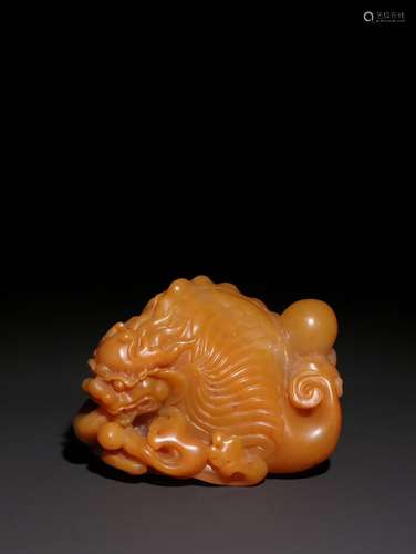 A Chinese Tianhuang Stone Beast Ornament