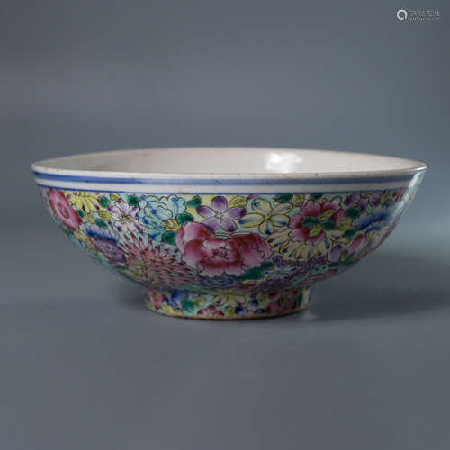 A Chinese Famille Rose Floral Porcelain Bowl