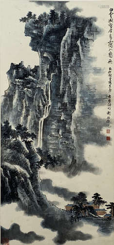 A Chinese Painting, Xie Zhiliu Mark