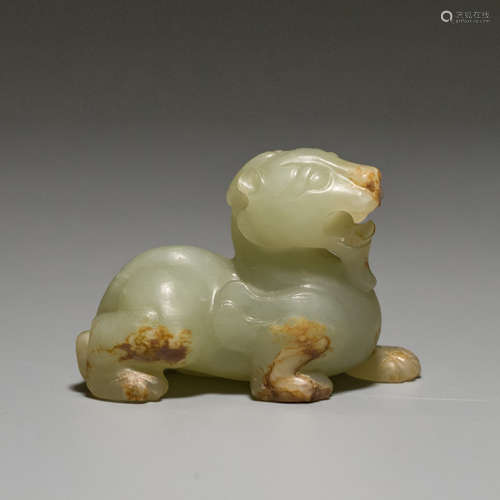 A Chinese Jade Carved Beast Ornament