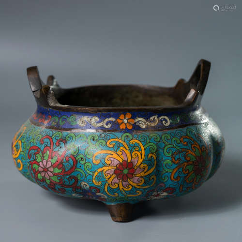 A Chinese Cloisonne Enamel Incense Burner