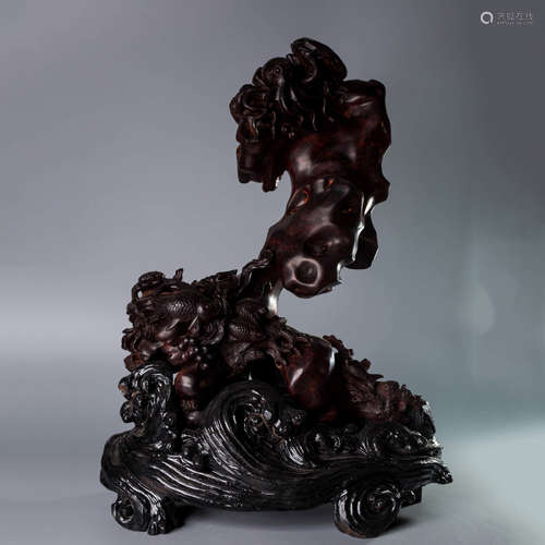 A Chinese Red Sandalwood Carved Ornament