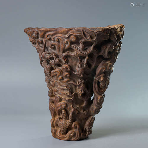 A Chinese Eaglewood Carved Cup