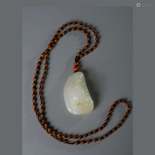 A Chinese Hetian Jade Carved Pixiu Pendant