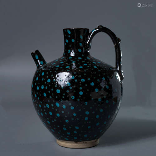 A Chinese Black Glaze Porcelain Oil Drop Pot