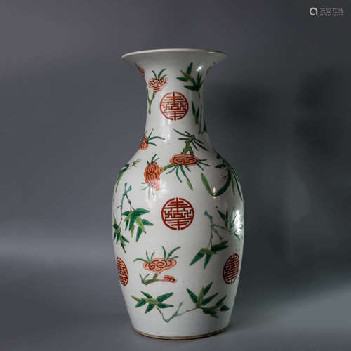 A Chinese Famille Rose Bamboo Pattern Porcelain Vase