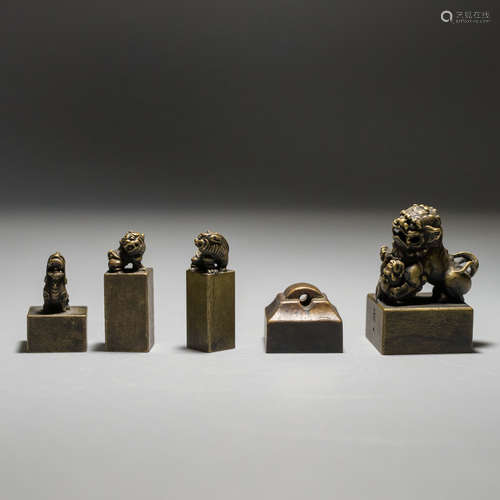 A Set Of Chinese Bronze Seals