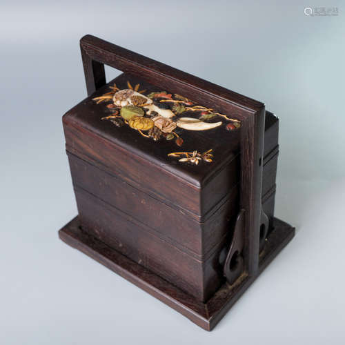 A Chinese Rosewood Stationery Box