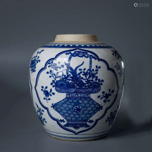 A Chinese Blue and White Porcelain Jar