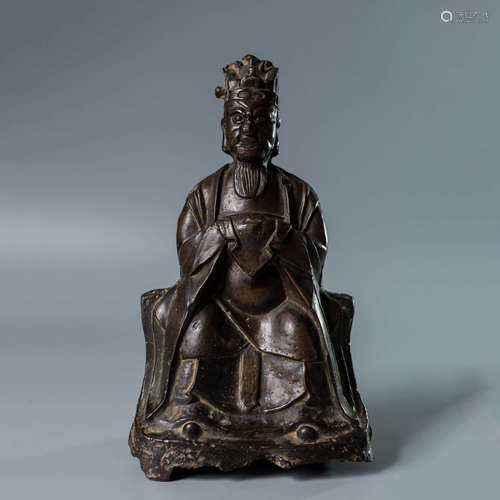 A Chinese Bronze Statue of Emperor Shuiguan