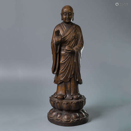 A Chinese Eaglewood Carved Statue of Sakyamuni