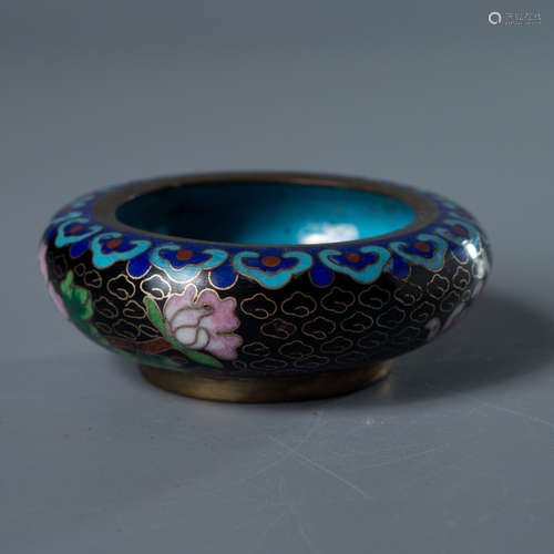 A Chinese Cloisonne Floral Brush Washer