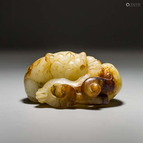 A Chinese Jade Carved Beast Ornament