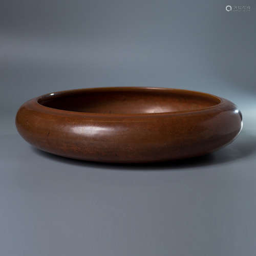 A Chinese Purple Gold Glaze Porcelain Washer