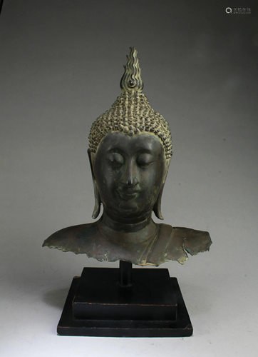 A Bronze Buddha Head