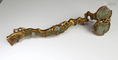 Antique Gilt Bronze Ruyi Scepter