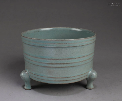 Chinese Ruyao Tripod Censer