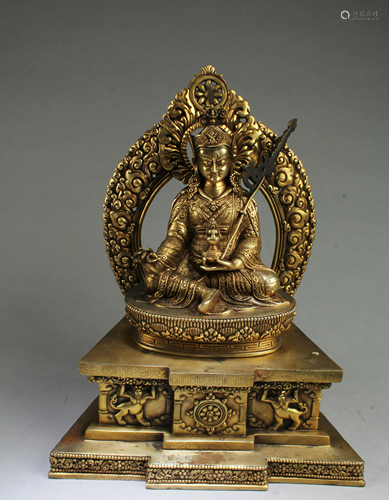 A Gilt Bronze Bodhisattva Statue