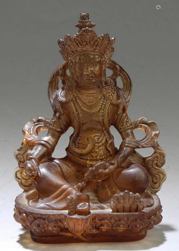 Chinese Peking Glass Bodhisattva Statue