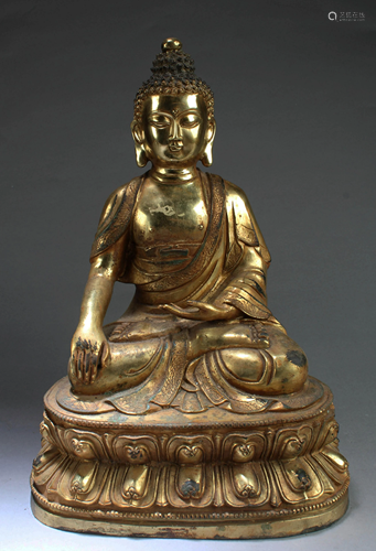 Chinese Gilt Bronze Buddha Statue