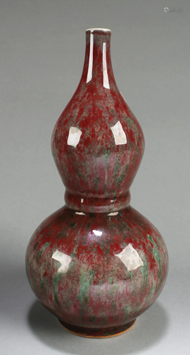 Chinese Enamel Glazed Crackled Gourd Vase