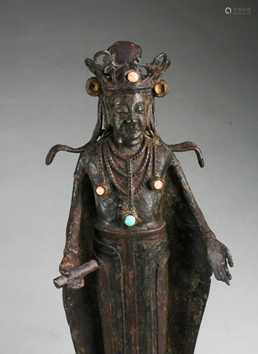 Antique Bronze Deity Statue