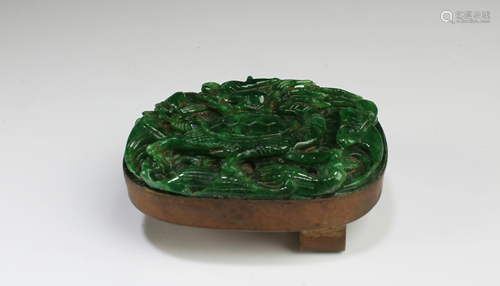 A Bronze Buckle With Jade Inlay