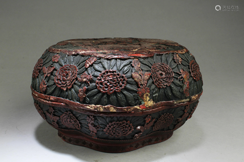 A Cinnabar Lacquer Container