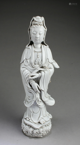 Chinese Blanc De Chinese Guanyin Statue