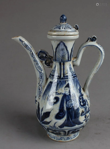 Chinese Blue & White Porcelain Teapot