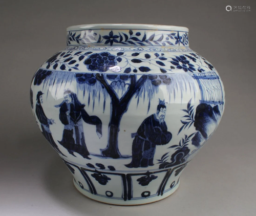 Chinese Blue & White Porcelain Jar