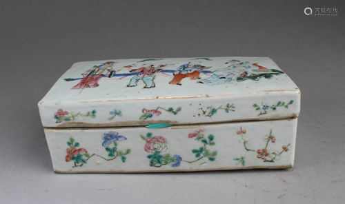 A Porcelain Rectangular Shaped Box